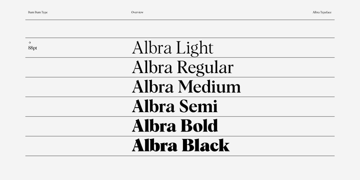 Beispiel einer Albra Light-Schriftart